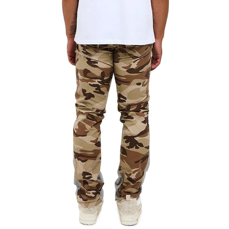 amicci baggio flare cargo pants camo amj03bei model back