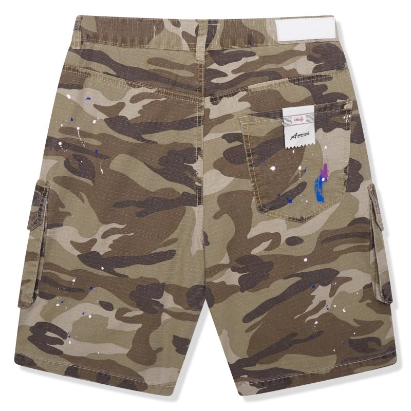 amicci flavio beige camo shorts back