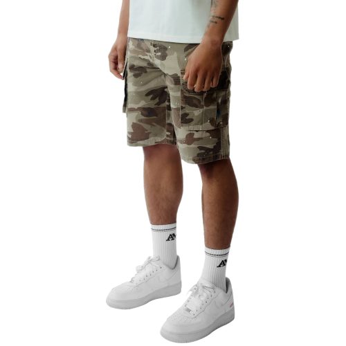 amicci flavio beige camo shorts side detail