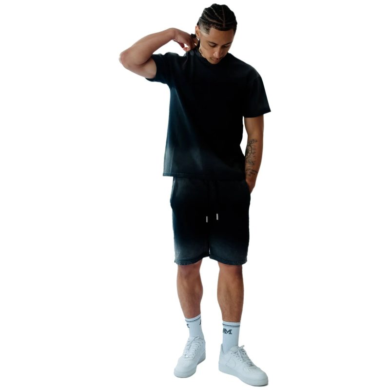 amicci levanto washed black t shirt model front