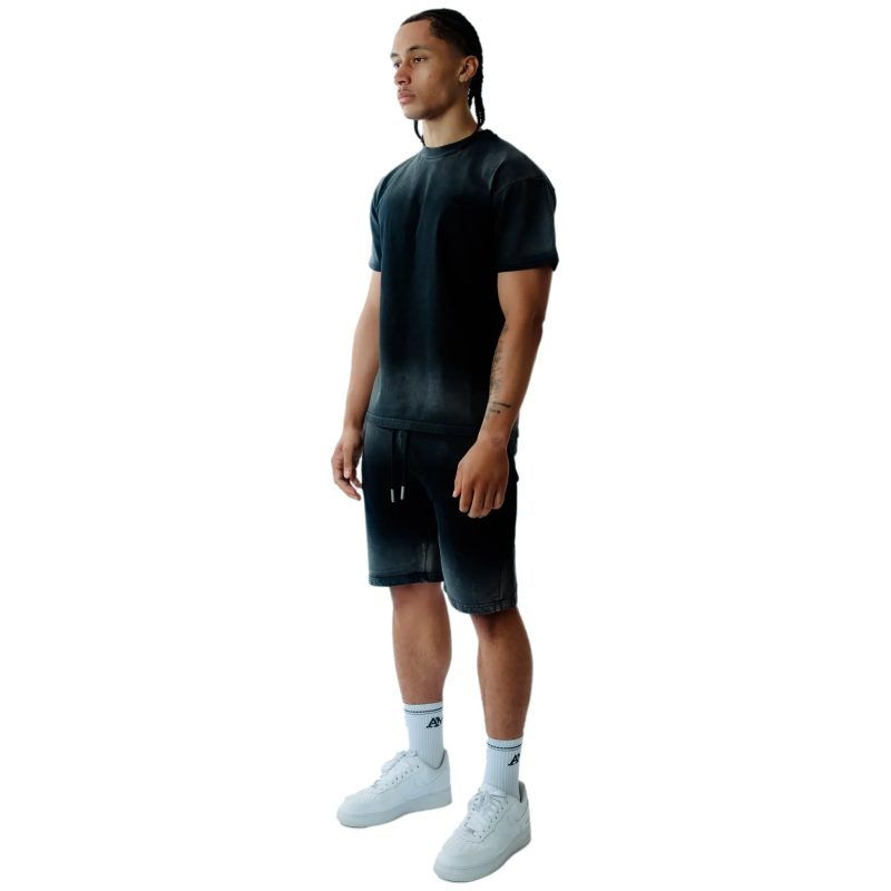 amicci levanto washed black t shirt model side