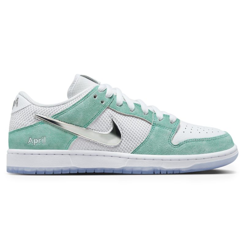 april skateboards x nike sb dunk low turbo green fd2562 400 side