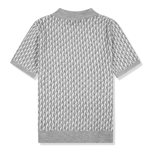 belier illusion knit grey polo shirt 4107289 back