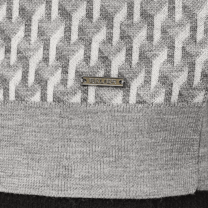 belier illusion knit grey polo shirt 4107289 detail