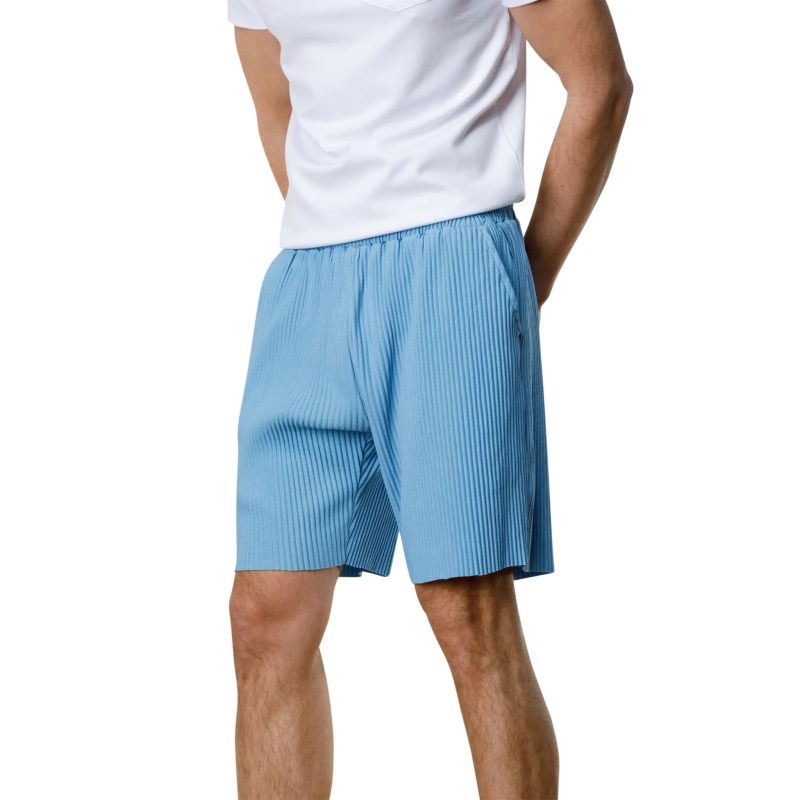 belier pleated light blue shorts bm 075 model front 3