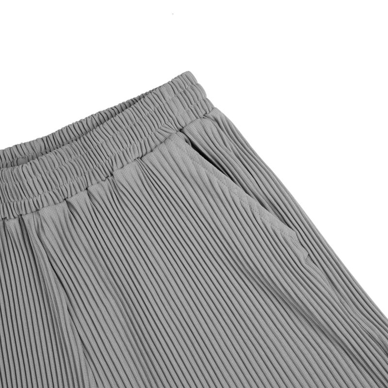 belier pleated light grey shorts bm 075 detail 2