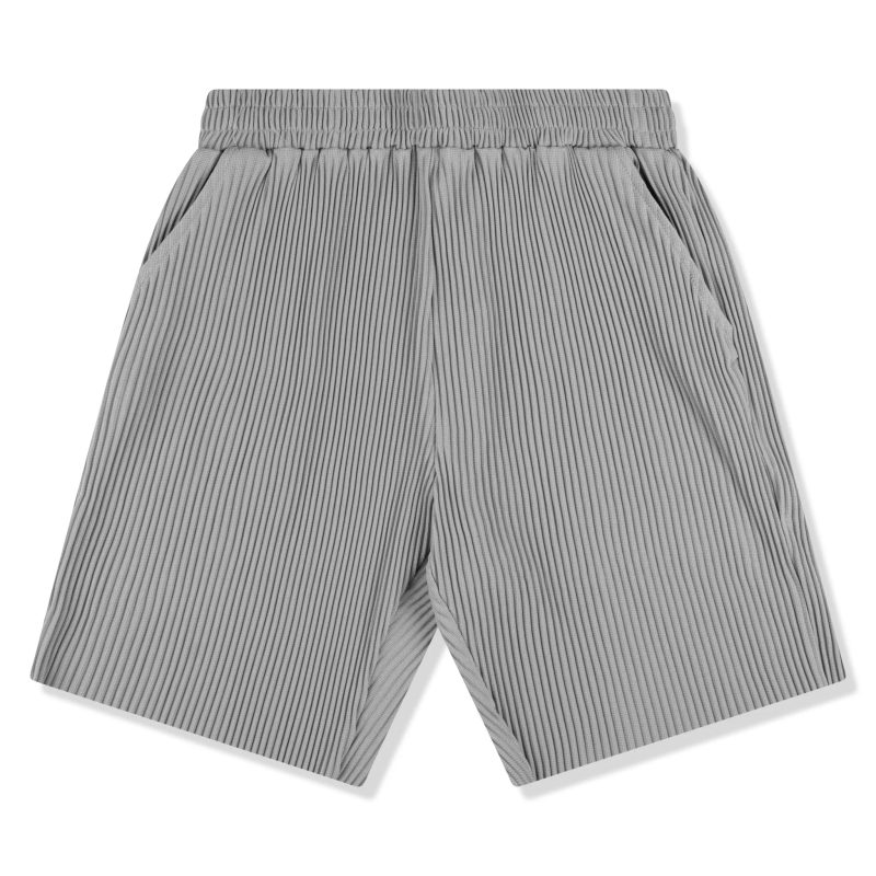 belier pleated light grey shorts bm 075 front