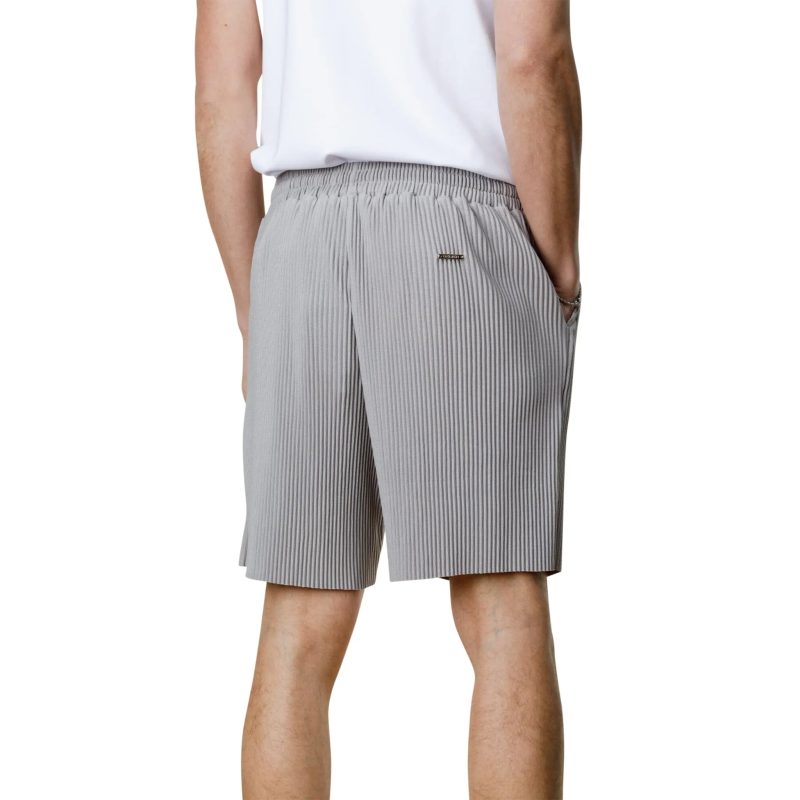 belier pleated light grey shorts bm 075 model back 2