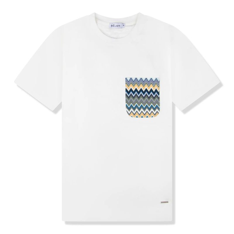 belier zag print white yellow pocket t shirt bm 212 front