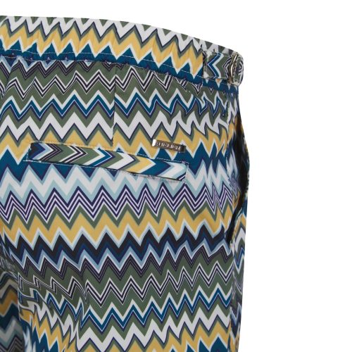 belier zag print yellow green resort swim shorts detail