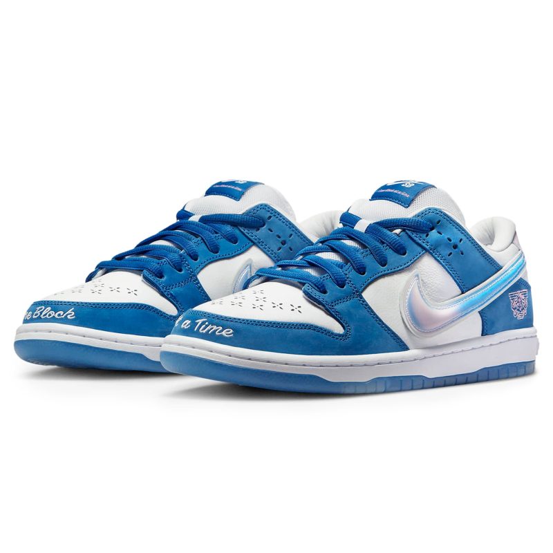 born x raised x nike sb dunk low one block at a time fn7819 400 front side