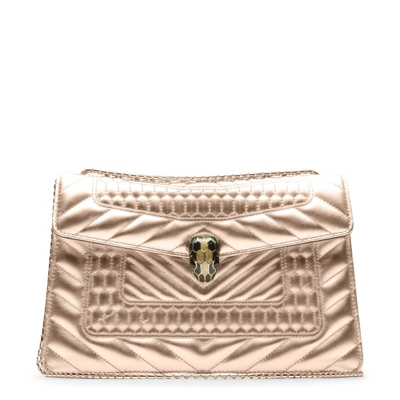 bvlgari serpenti nappa leather bag gold sea 002 0521s front