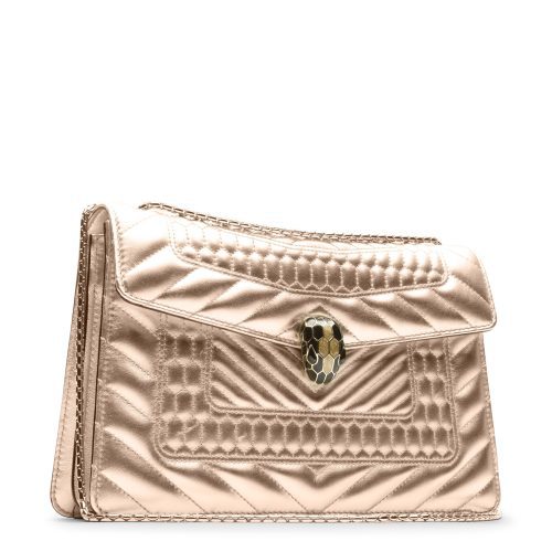 bvlgari serpenti nappa leather bag gold sea 002 0521s side