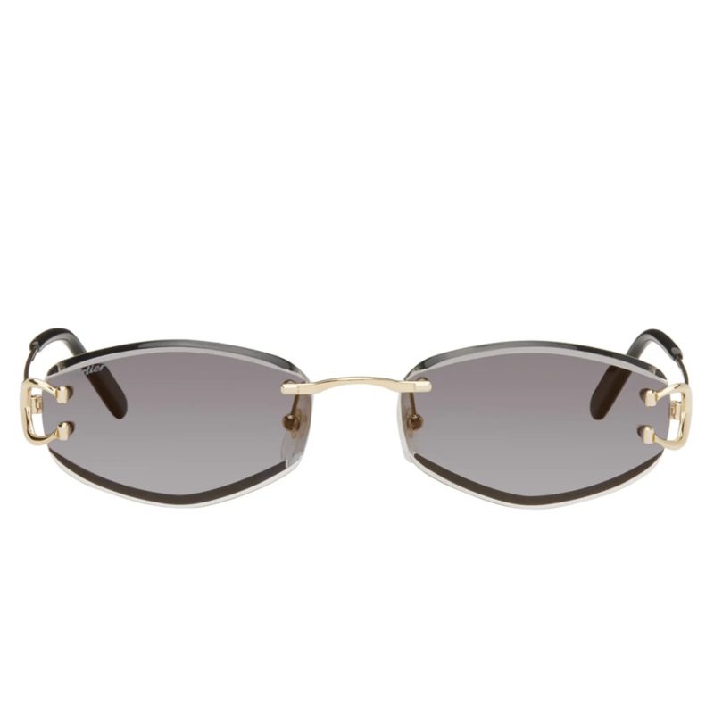 cartier eyewear ct0467s 001 gold grey sunglasses front