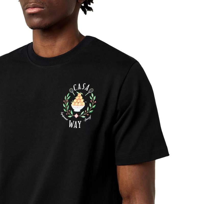 casablanca casa way black t shirt mps24 jts 001 11 front detail