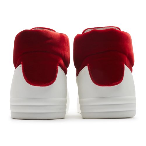 chanel cc high white red velvet sneaker preloved back