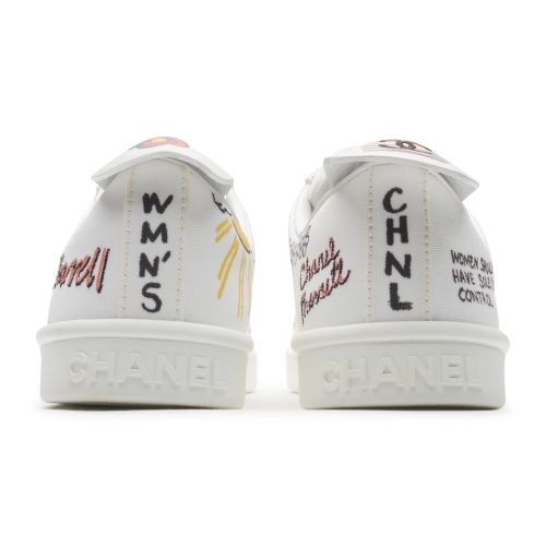 chanel x pharrell white canvas sneaker backj