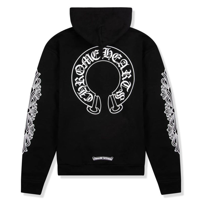 chrome hearts horse shoe floral black hoodie 1383 100000106hfh blac back