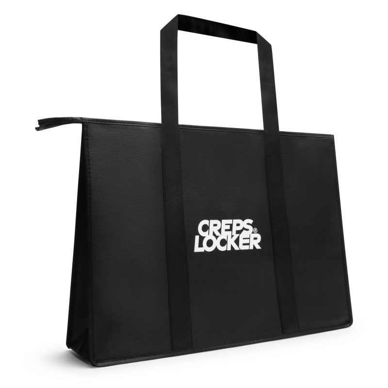 crepslocker woven tote bag black front side