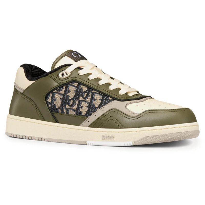 dior b27 oblique olive beige low top sneaker 3sn272zir h661 front side