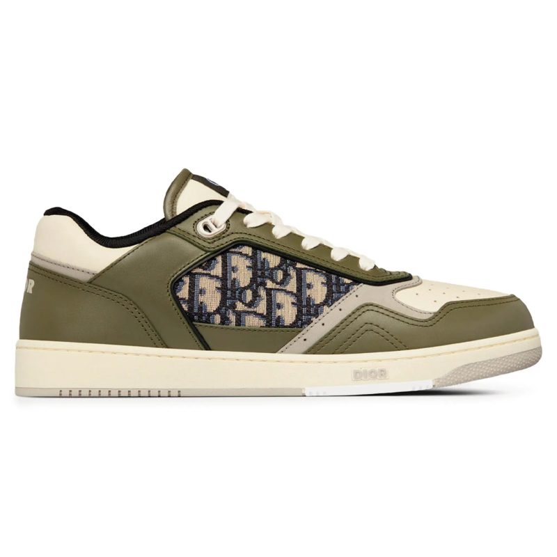 dior b27 oblique olive beige low top sneaker 3sn272zir h661 side