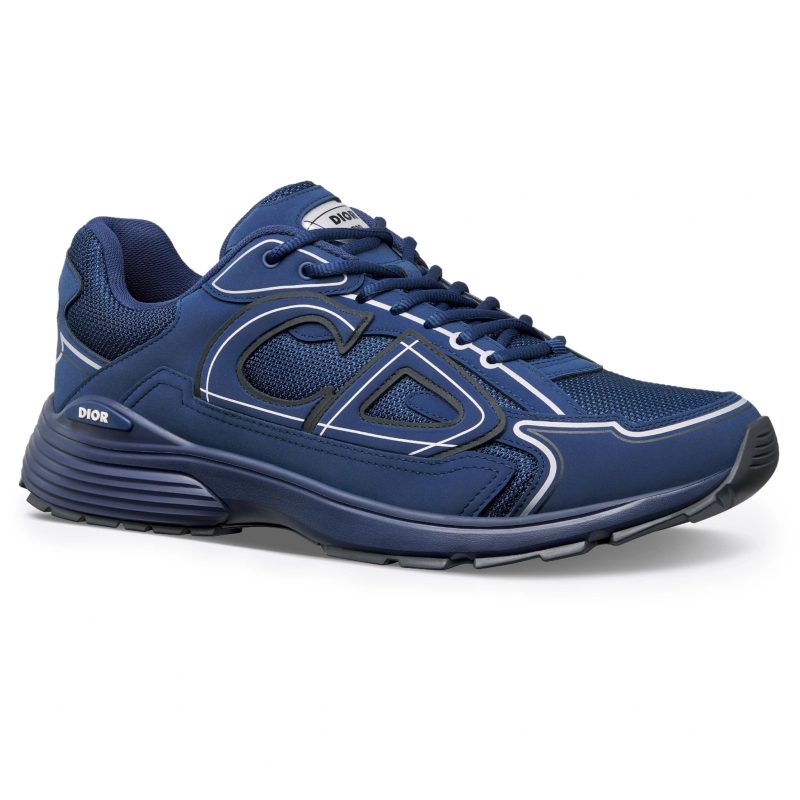 dior b30 mesh deep blue trainer 3sn279zrd h520 front side