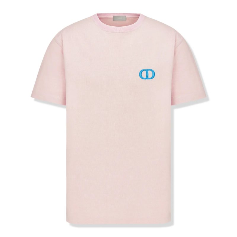 dior cd icon relaxed fit cotton pink t shirt 943j605f0554 c485 front