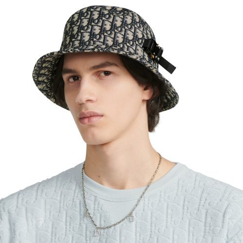 dior oblique jacquard navy blue beige cotton bucket hat 293c906g5763 c189 crepslocker model