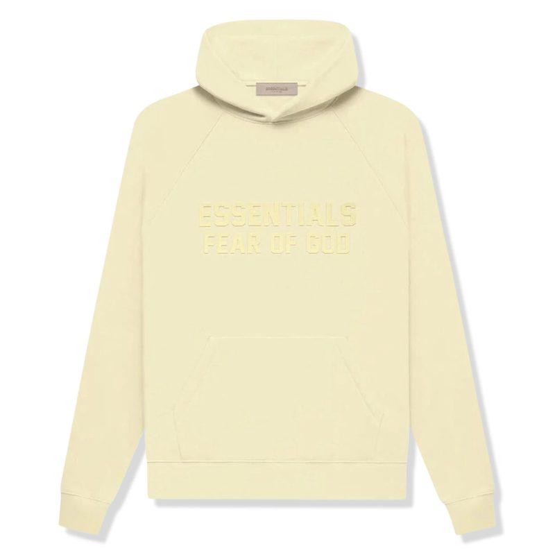 fear of god essentials canary hoodie fw22 192su222056f front