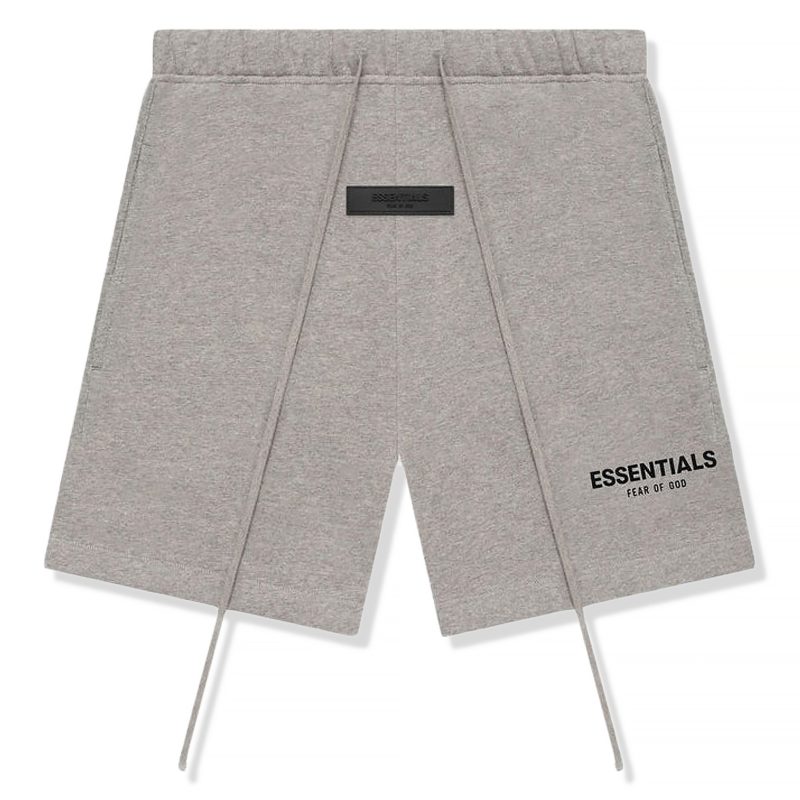 fear of god essentials dark oatmeal shorts ss22 crepslocker front