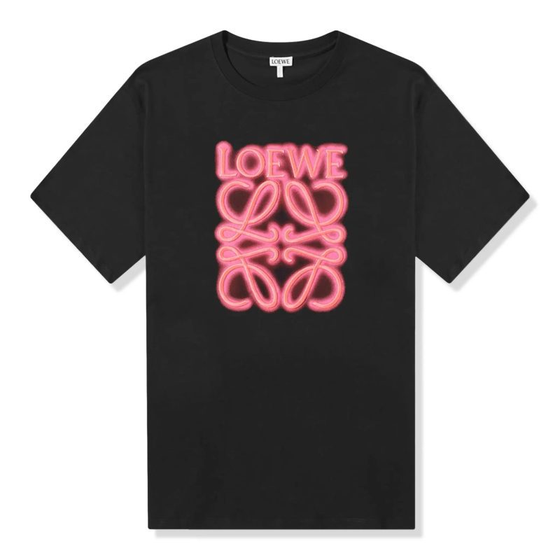 loewe neon black fluo pink t shirt h526y22x12 8964 front