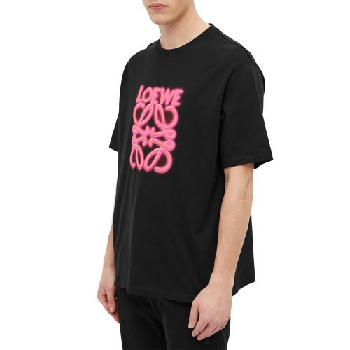 loewe neon black fluo pink t shirt h526y22x12 8964 model side