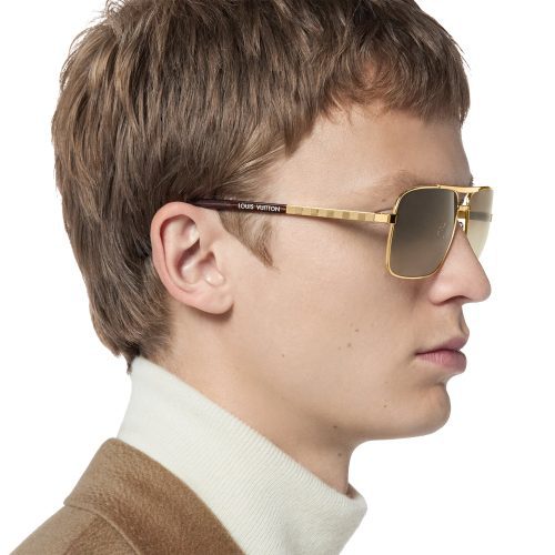 louis vuitton attitude gold sunglasses 004603 model side