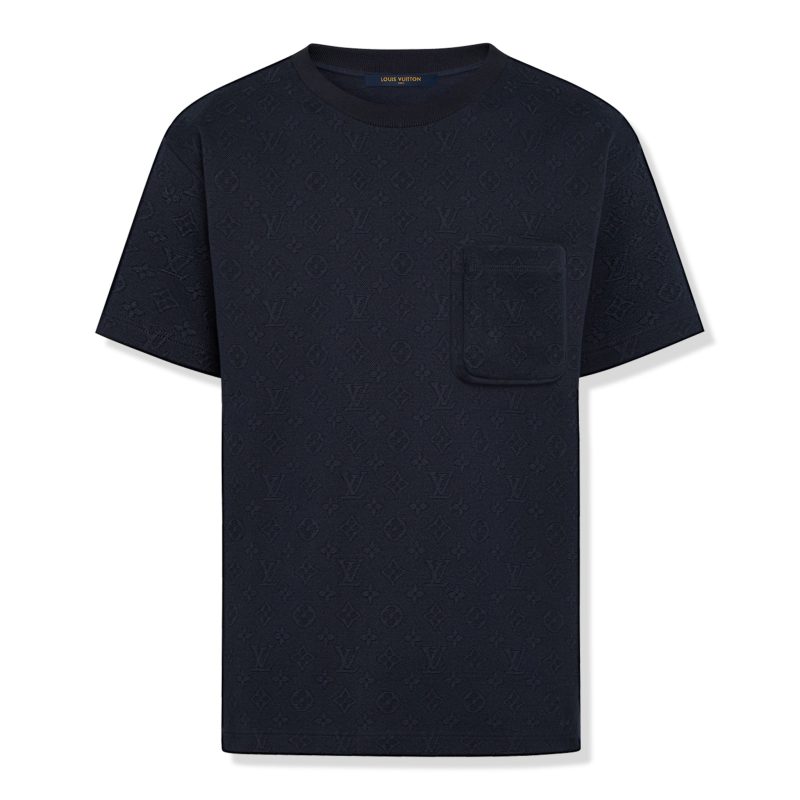 louis vuitton monogram signature 3d pocket cotton t shirt dark blue nvprod1780324v front