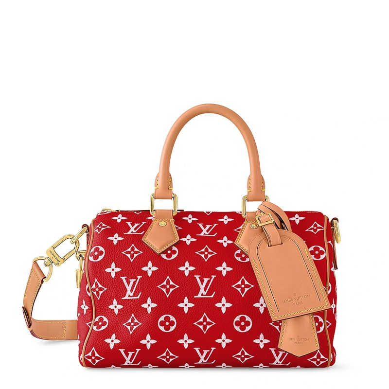 louis vuitton monogram speedy p9 red bandouliere 25 nvprod4900031v front