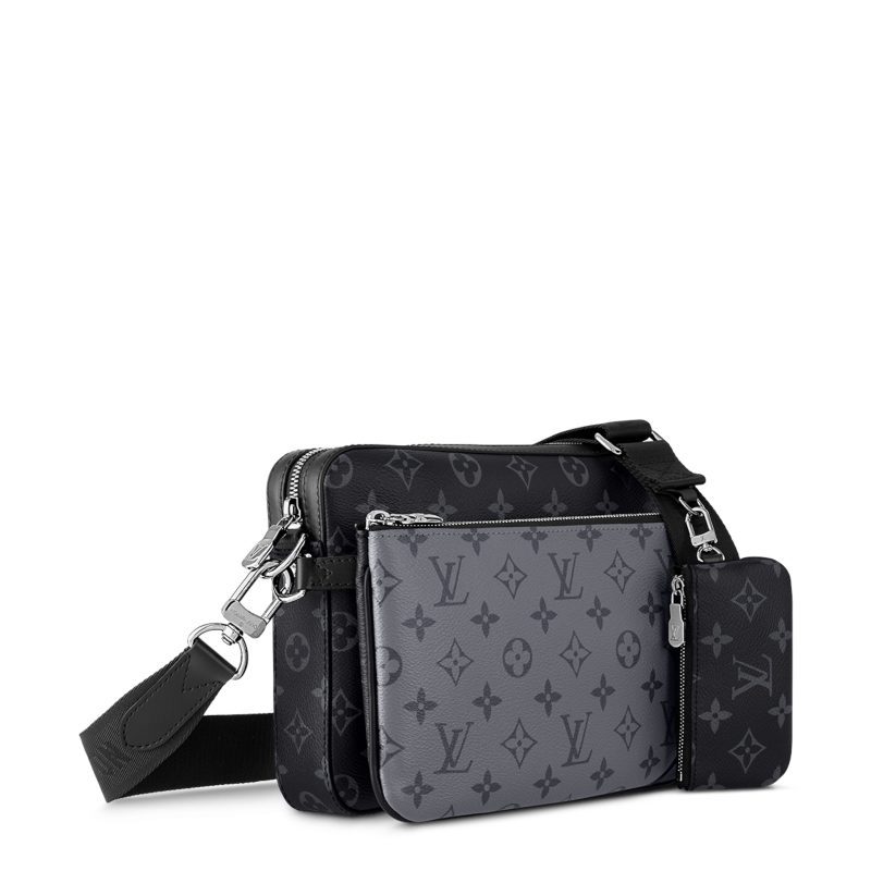 louis vuitton monogram trio messenger bag black grey nvprod2320039v side