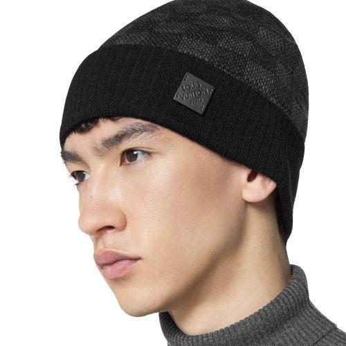 louis vuitton neo petit damier anthracite beanie scarf nvprod3920087v model hat side