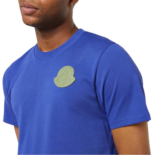 moncler patch logo blue t shirt chest