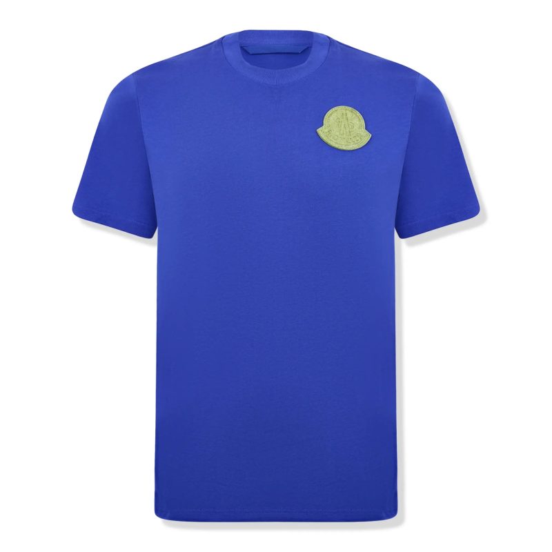 moncler patch logo blue t shirt front