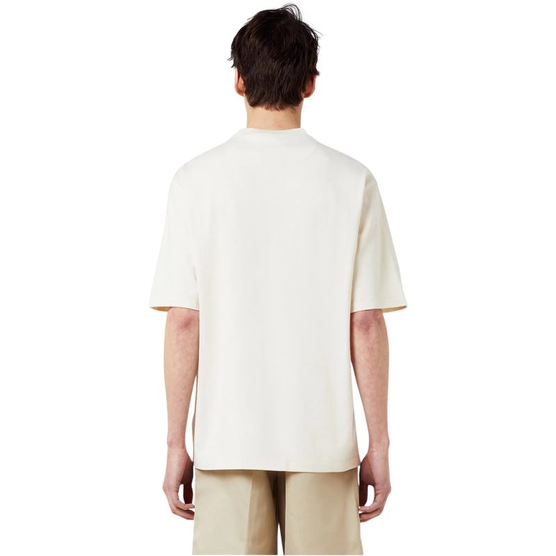 prada chest logo cotton natural t shirt model back