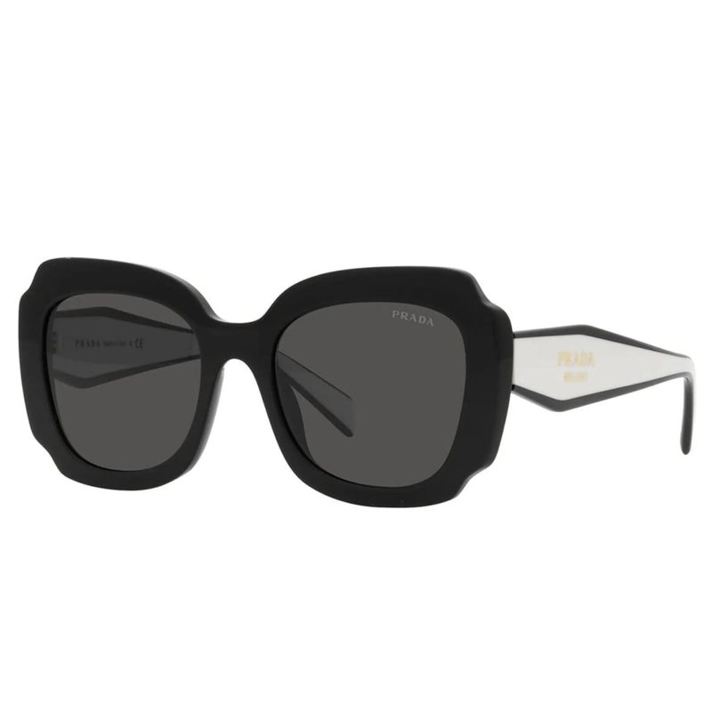 prada pr 16ys 09q5s0 black sunglasses front side