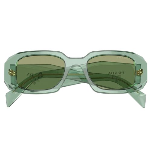 prada pr 17ws 11r10e transparent sage sunglasses folded