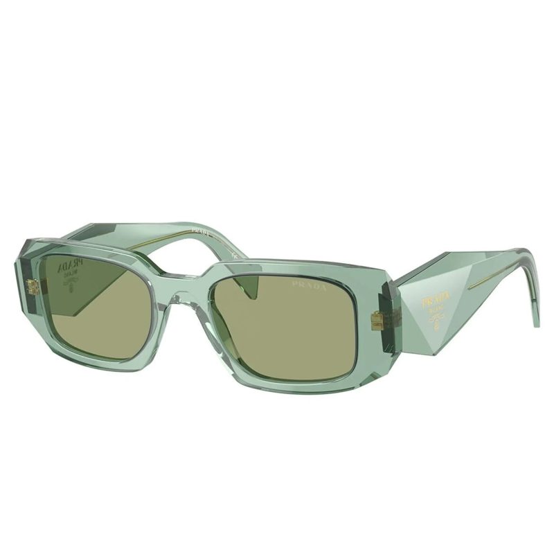 prada pr 17ws 11r10e transparent sage sunglasses front side