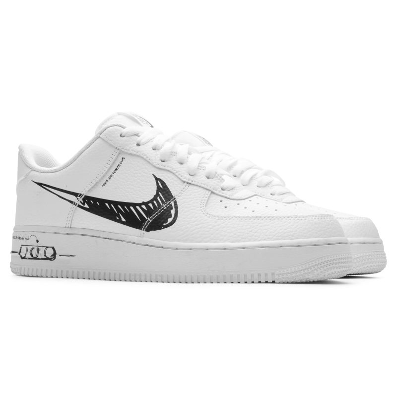 preloved nike air force 1 low sketch white black cw7581 101