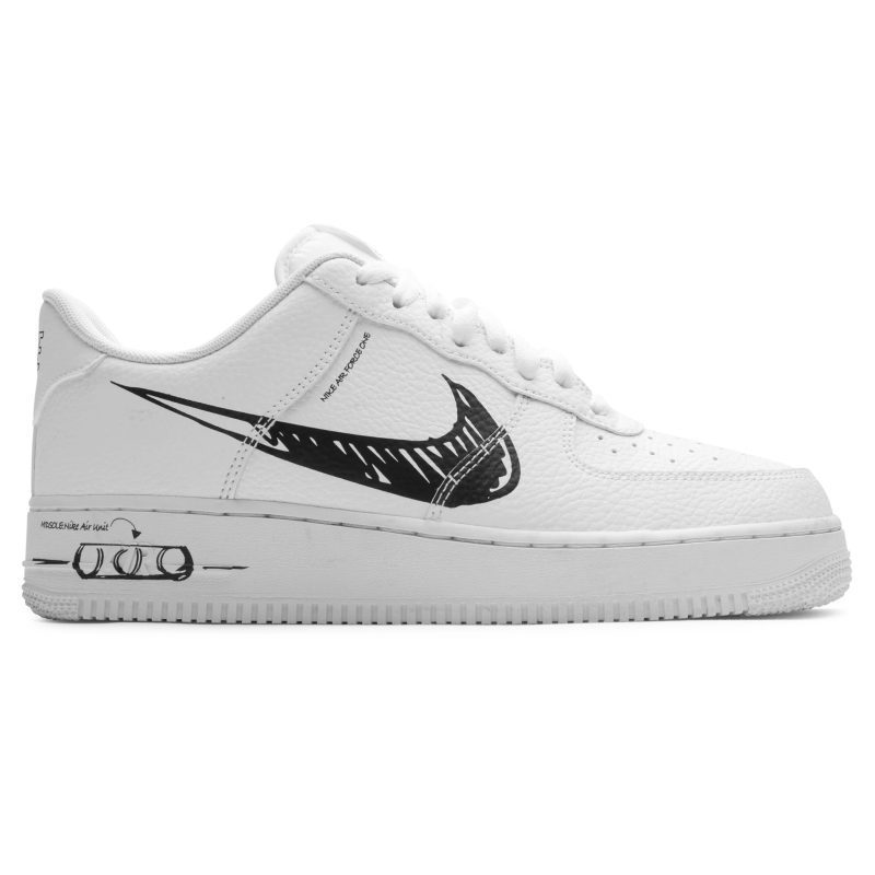 preloved nike air force 1 low sketch white black cw7581 101 side