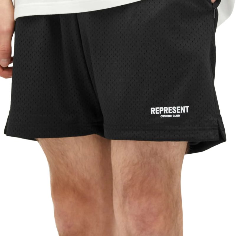 represent owners club mesh black shorts front m09050 01 detail