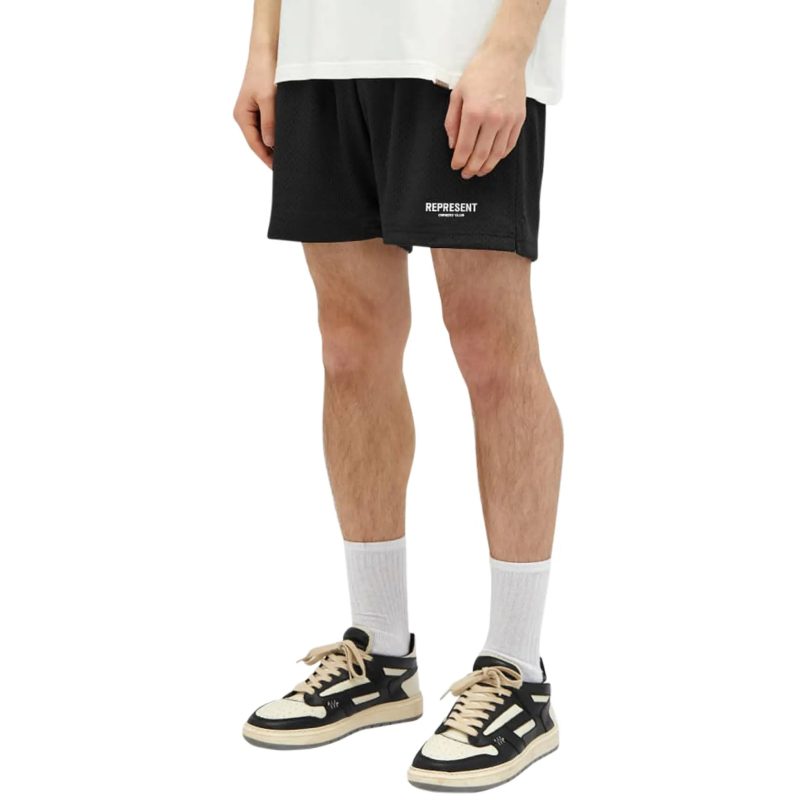 represent owners club mesh black shorts front m09050 01 model some