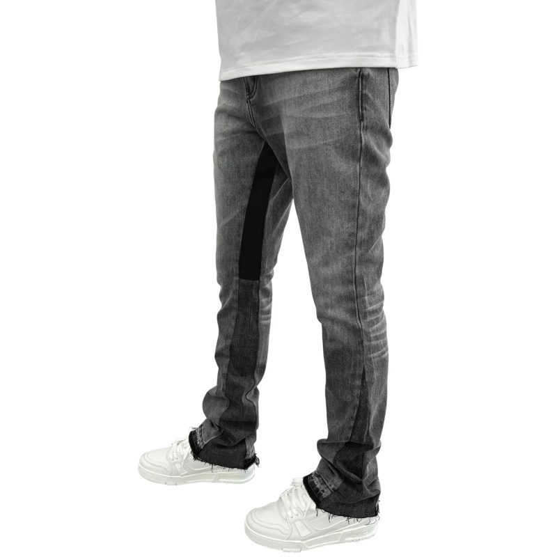 siarr flared jeans dark grey model side