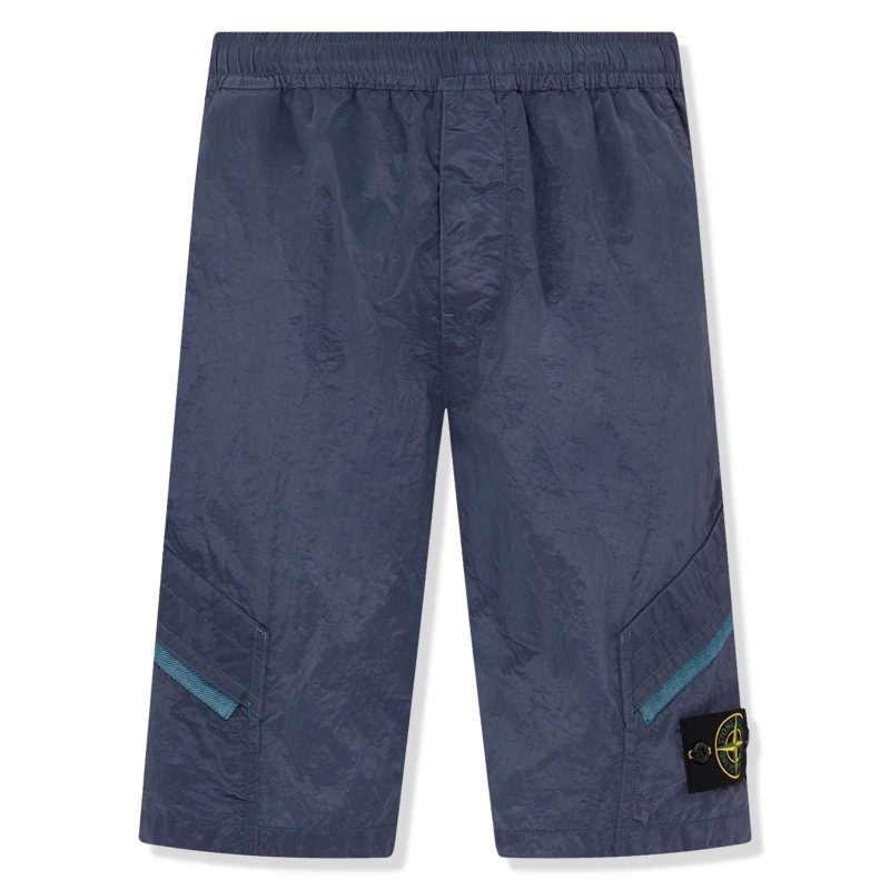 stone island nylon metal avio blue shorts front