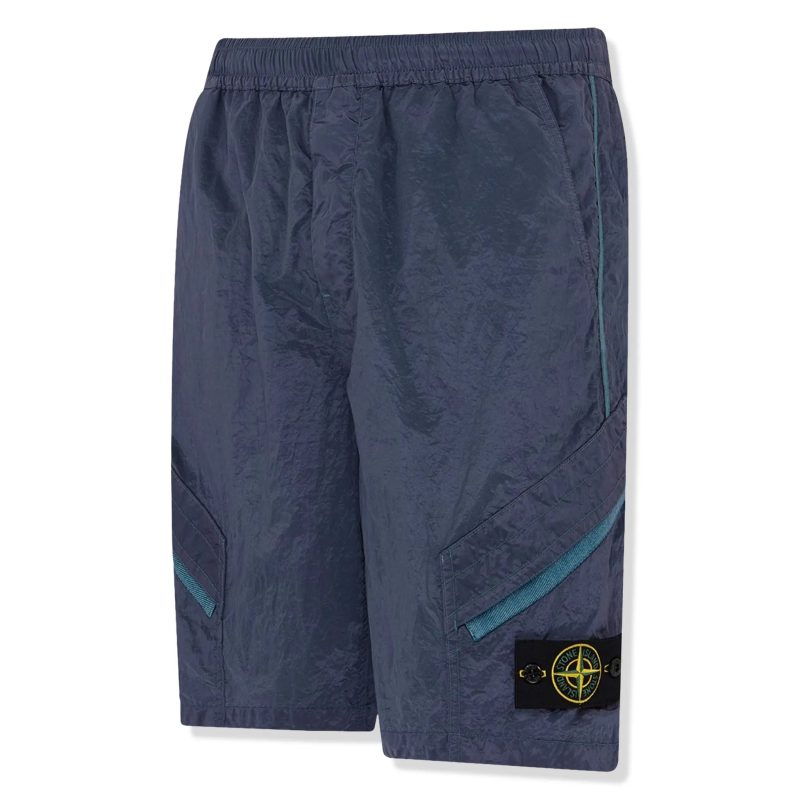 stone island nylon metal avio blue shorts side